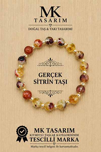 MK tasarım Real Citrine Bracelet Mk.7000.836- Comfort-Peace-Energy- Stress Re...