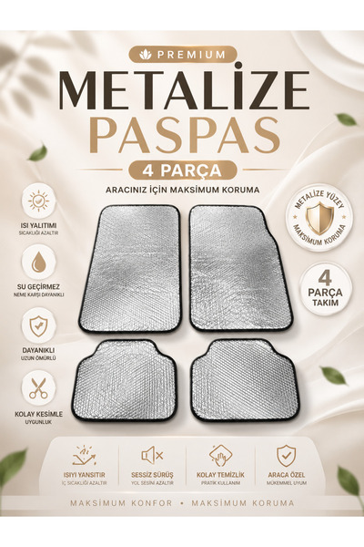 YMÇ DETAILING & AUTOMOTIVE Metalize Paspas 4 Parça Poşetli – Araç İçi Isı ve ...