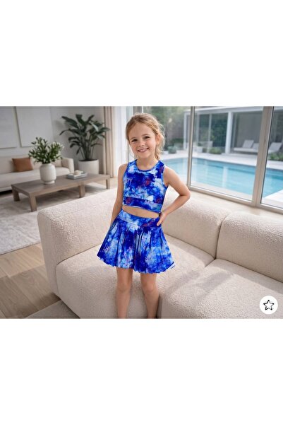 bahar uğurlu Premium Quality Girls' Shorts Swimsuit Skirt Set