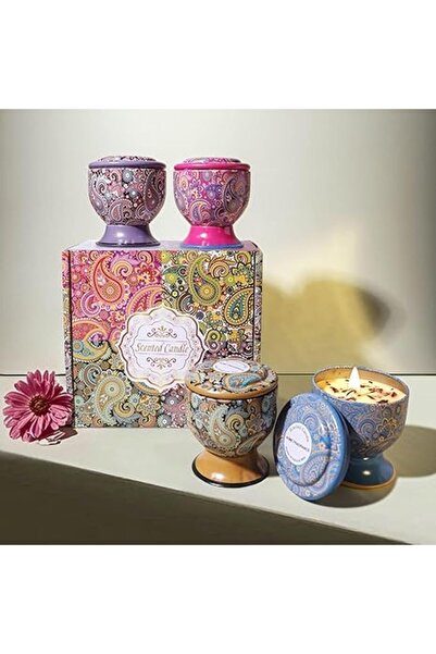 The Bros Retro Footed Goblet Scented Candle in Metal Tin, Luxury Scented Cand...