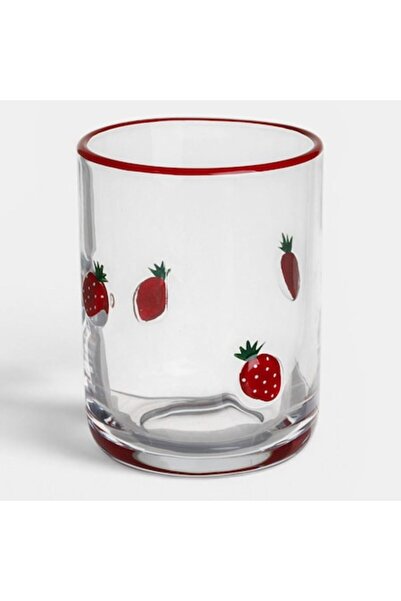 OEM Set de 6 pahare transparente cu model de căpșuni pentru apă, 400ml