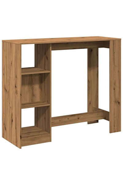 vidaxl Masă bar cu raft stejar artizanal 124x46x103,5cm lemn prelucrat