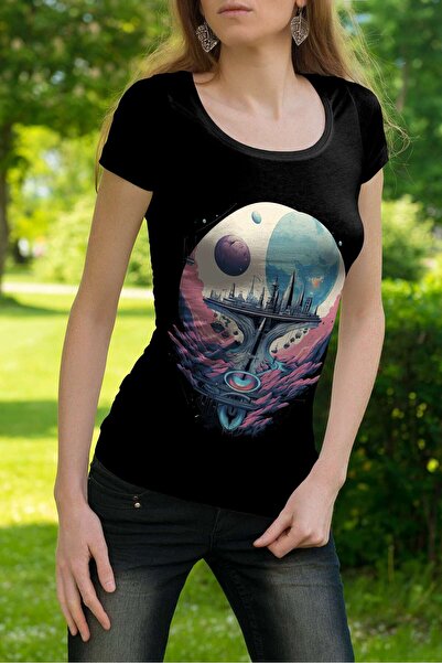 iLovePrints Futuristic Space City Tshirt