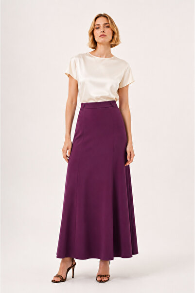 bihan store Women's High Waist Flared Maxi Length Long Skirt