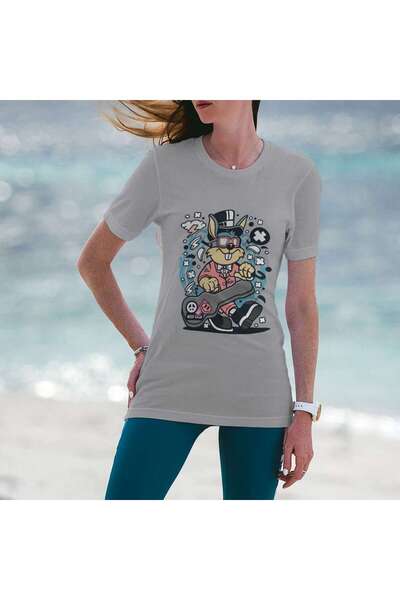 iLovePrints Cool Bunny with Guitar Case Tshirt