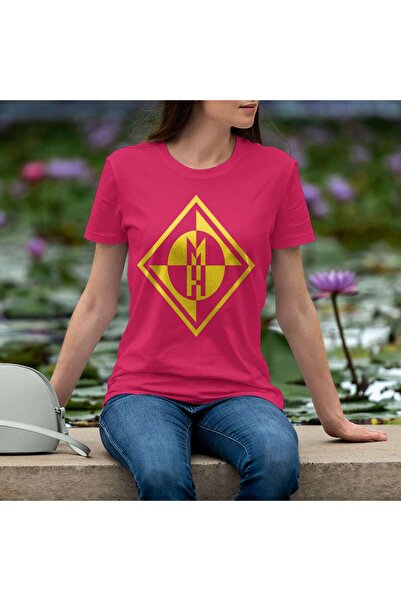 iLovePrints Yellow Abstract Emblem Tshirt
