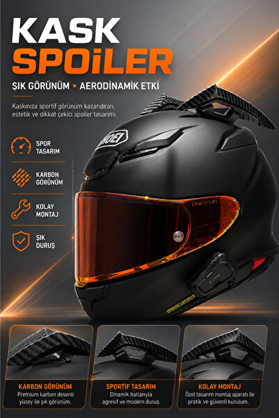 Motobros Motosiklet Kask Kask Spoiler Aerodinamik Spoiler Universal Karbon 2 ...