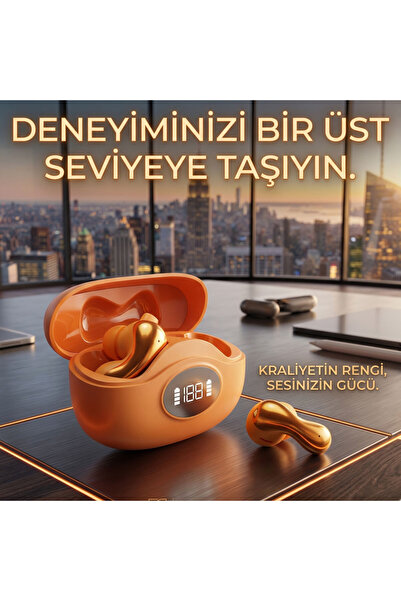 wiks Kablosuz Kulak Klipsi Bluetooth Kulaklık, Dijital Ekranlı Şarj Kutusu, U...