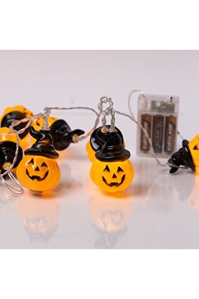 Generic 10 κολοκύθες ΗALLOWEEN με καπέλο και με λαμπάκια LED σε σειρά μπαταρί...