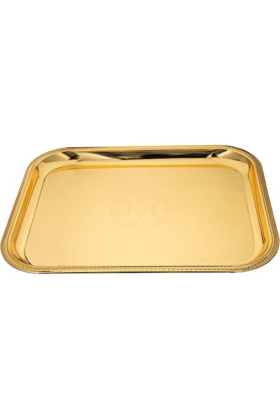 Generic Multi-purpose rectangular stainless steel tray with embossed ends and...