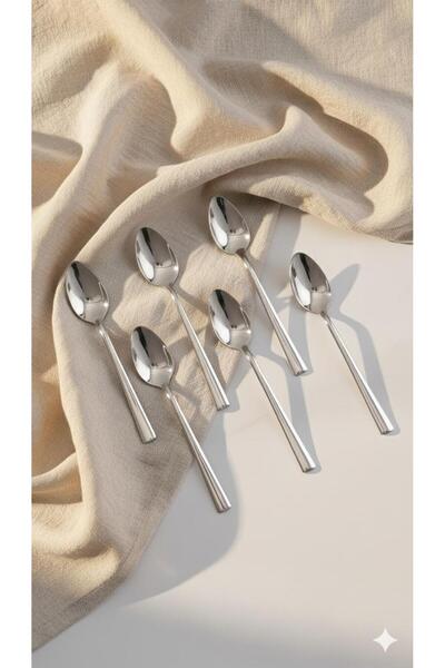 Twin Store 6-Piece Stainless Steel Dessert Spoon Set Luxury Murat