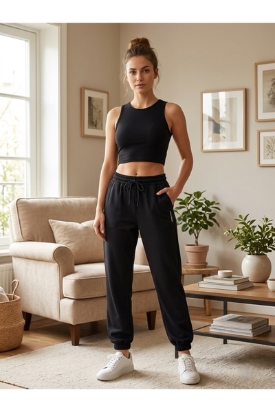Uzunlar Tekstil Yazlık Jogger Model Paça Lastikli Eşofman Altı