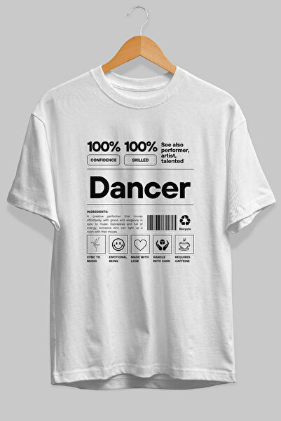 Ankhises Dancer Oversize μπλουζάκι με στάμπα μπροστά, λευκό, 100% βαμβάκι, St...