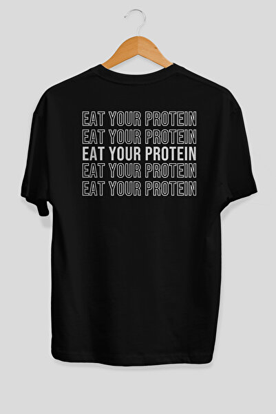 Ankhises Μπλουζάκι Eat Your Protein με στάμπα στην πλάτη, 100% βαμβάκι, Stree...