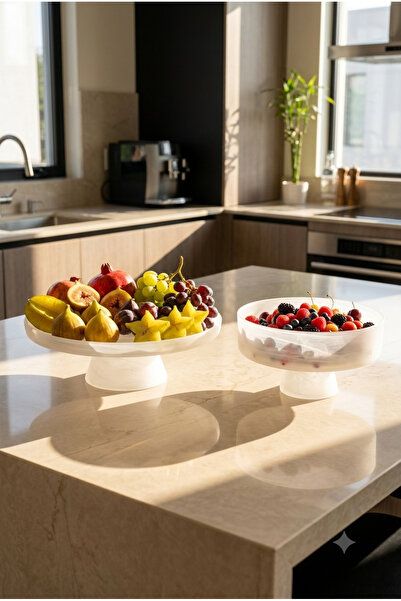 Generic Luxury 26X15Cm/26X10Cm Dessert Fruit Serving Tray Set with Elevated S...