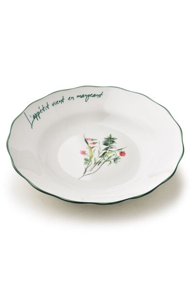 MONDEX Farfurie de supă din porțelan AffekDesign MOLLIE 22.5x4 cm Alb Verde 1...