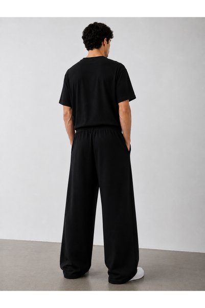 modlux Economic Package: 2-Piece Black Gray Wide-Leg Men's Sweatpants