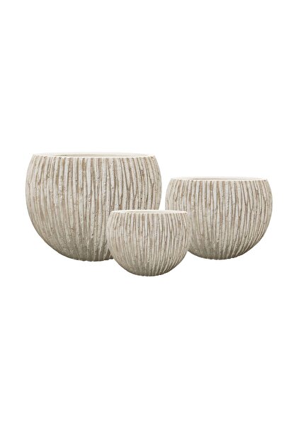 MONDEX Set de ghivece Prima HEVRA 53x53x45/40x40x33.5/29x29x27 cm Gri, Set de 3