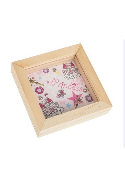 OEM Cutie de jucării din lemn cu model minge de prințesă 8 x 8 x 2 cm