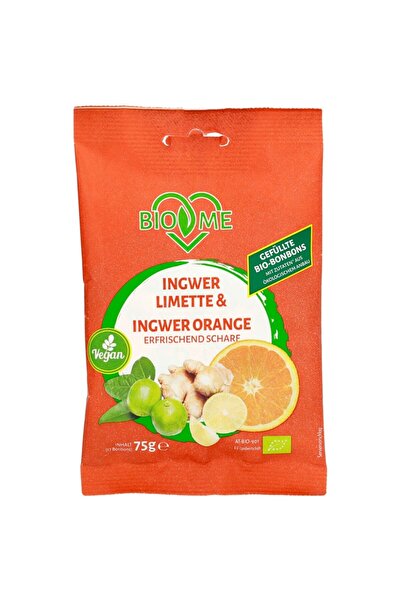 BIO loves Me Bomboane cu ghimbir-lime si ghimbir-portocala,