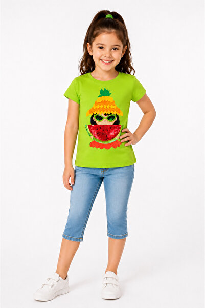 MAYORAL Watermelon Patterned Summer Girl's T-Shirt |   2-9 Years Old |   Cotton