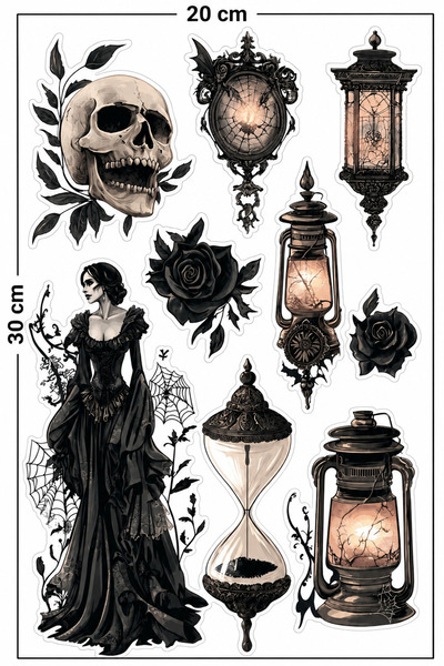 TRİMENT3D Gothic Dark Sticker Set