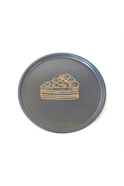 bereka Metal Cake and Pastry Stand Cake Plate 24 cm Stainless Serving Dish