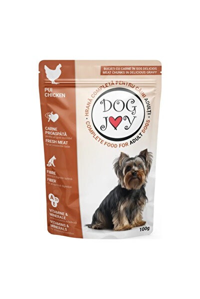 Dog Joy Hrană umedă pentru câini adulți, Pui în sos, 100 g