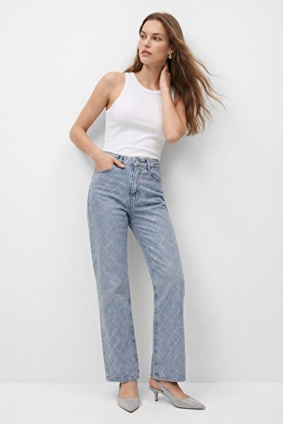 Rays Ara Blue Stone Diamond Pattern Jean 4040