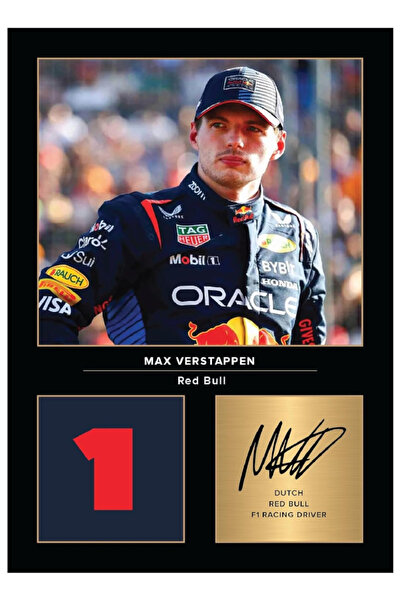 HWC Trading Icons Wall Art Max Verstappen Red Bull Racing Signed A4 Printed P...