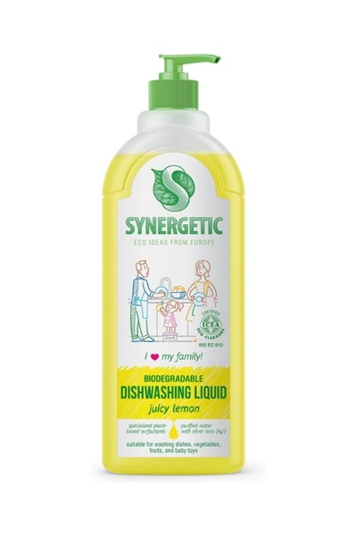 SYNERGETIC Biodegradable Dishwashing Liquid Lemon 1000ml | Dishwashing Deterg...