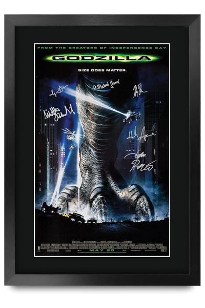 HWC Trading FR A3 Godzilla Matthew Broderick Gifts Printed Poster Signed Auto...