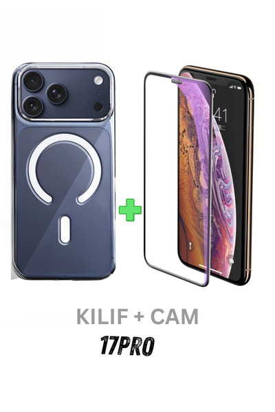 PSGT Set iPhone 17 Pro Magsafe Kılıf Wireless Kablosuz Şarj Destekli+AntiCam