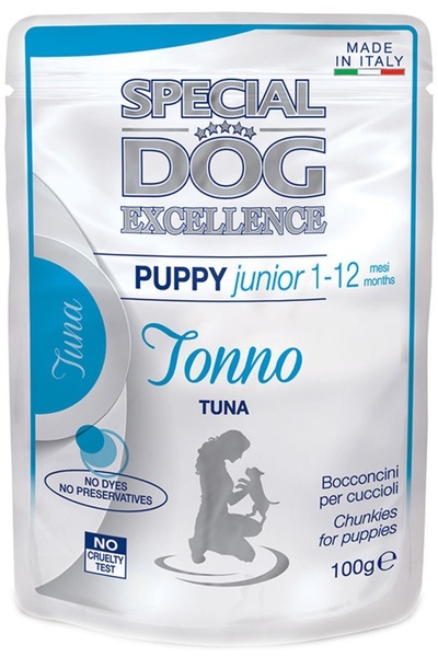 Monge Hrană umedă pentru câini, Special Dog Excellence, Puppy&Junior, Ton, 100 g