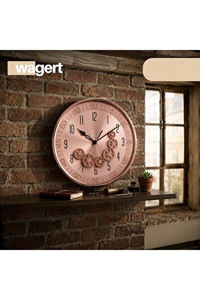 CEZVE HOME Wall Clock with Wheel Detail and Minute Markers - Retro Metal Wall...