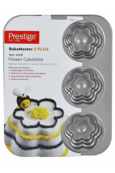 Prestige Bakemaster 2 Flower Cakelette Pan Grey 34.6 x 26.2 x 4.5cm