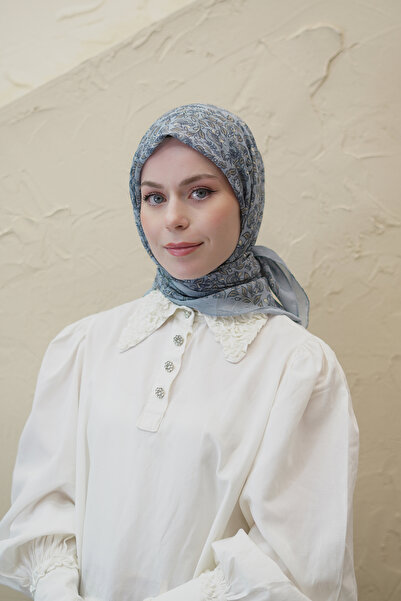 efdal şal eşarp Tile Pattern Organic Cotton Crush Scarf