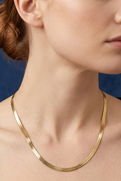 Balenbi Women's 60 cm Italian Snake Chain Stainless Steel Gold Necklace 1092