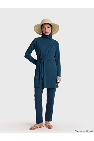 LC Waikiki Petrol Crew Neck Women's Hijab Swimsuit Set