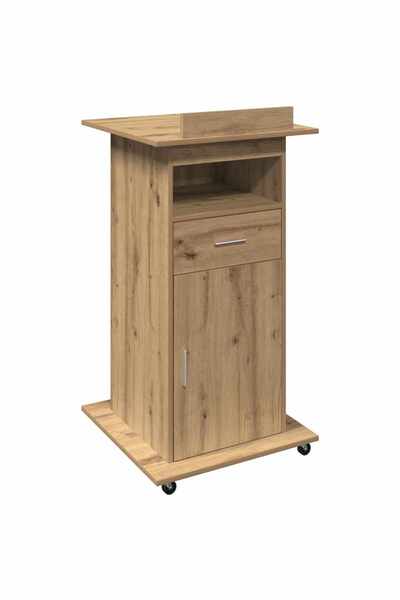 vidaxl Podium cu raft Stejar Artizanal 55 x 55 x 107 cm Lemn compozit