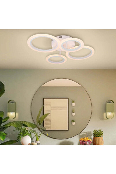 La Cucu Lustra LED cu telecomanda BETTY 44W, 4 Cercuri, lumina Rece/Calda/Neu...
