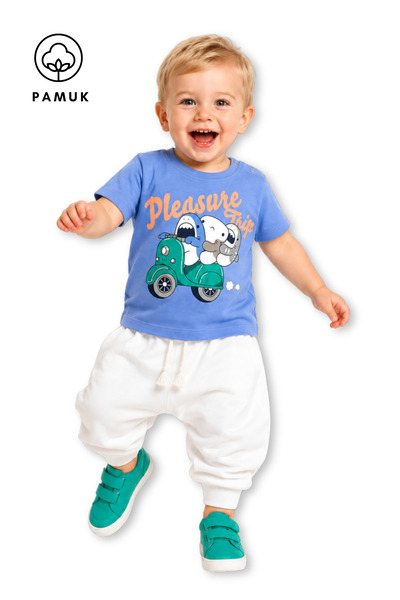 difa kids تي شيرت صيفي للأولاد الصغار بأكمام قصيرة مطبوع عليه دراجة نارية