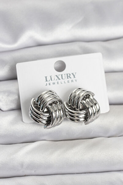 OGHAMAY Brass Spiral Silver Color Women's Earrings