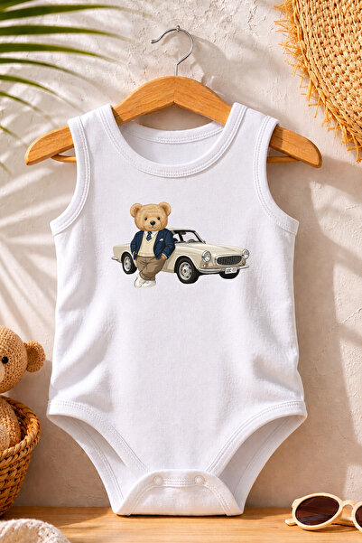 Pamuk Saray 100% Cotton Summer Printed Bodysuit Athlete Zero Cool Teddy Bear