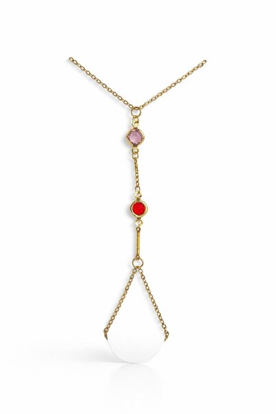 OGHAMAY Gold Color Round Zircon Stone Steel Şahmeran - 3870