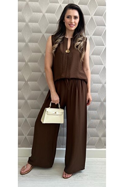 OnlyForYou Set Damă de Vară 100% Vâscoză: Bluză fără Mâneci și Pantaloni Lungi