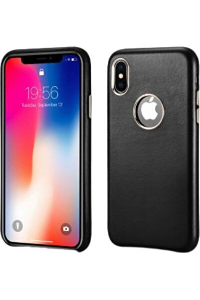 ICARER Ρετρό Δερμάτινη Μαύρη Θήκη Πλάτης (iPhone X / Xs) Κωδικός: RIX13