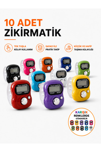 meerkat Mixed Color 10 Pieces Electronic Zikirmatik