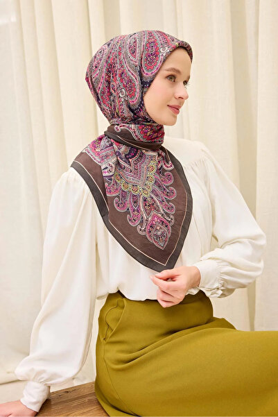 Silk Home Lorena - Velora Ethnic Series Scarf - Bitter Coffee, Purple, Pistac...