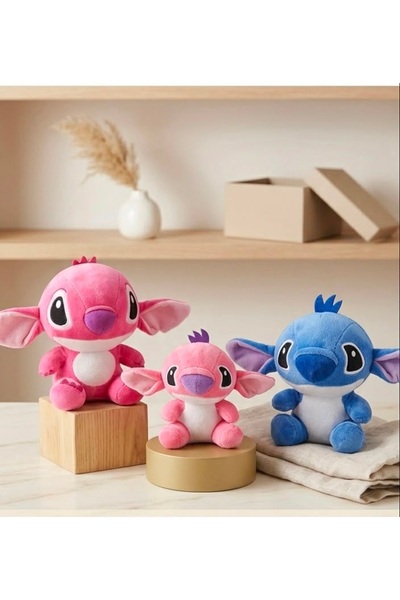 Tatlı Sebep Stitch Tarzı Peluş Anahtarlık Oyuncak – Sevimli Mavi ve Pembe Sti...